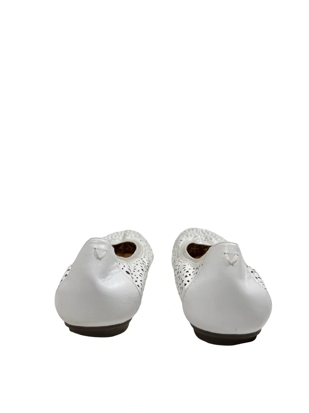 Vionic Robyn White Leather Perforated Ballet Flats Womens Sz 9 Orthotic Shoes - Picture 3 of 11